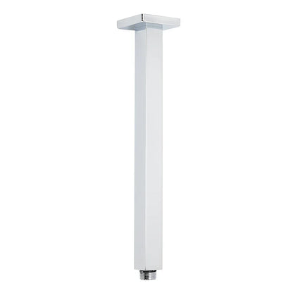 WELS 16" Rainfall Shower Head 300mm Ceiling Dropper Extension Arm Chrome Square Set