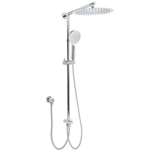 WELS Chrome Round Large 12" Rain Shower Head 3 Modes Handheld Wall Arm Rail 2in1 Set