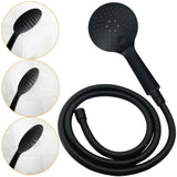 WELS Matt Black Twin Shower 8" Round Head Set Sliding Rail 3 Mode Handheld Rose
