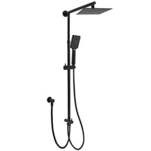 Matt Black 2in1 Set 8" Square Thin Shower Head Handheld Adjustable Silding Rail Arm