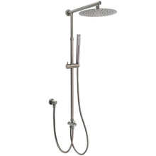 WELS Gun Metal Dual Round Shower 10" Rain Head Stainless Steel Handheld Sliding Rail Diverter Set