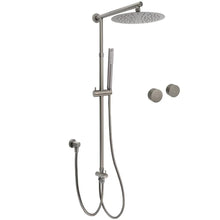 WELS Gun Metal Dual Round Shower Head 10" Rain Head Stainless Steel Handheld Sliding Rail Diverter Set