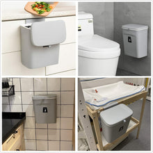 Kitchen Compost Bin 2.4 Gallon Odour-Free Wall Mount Under Sink Countertop with Lid Gray