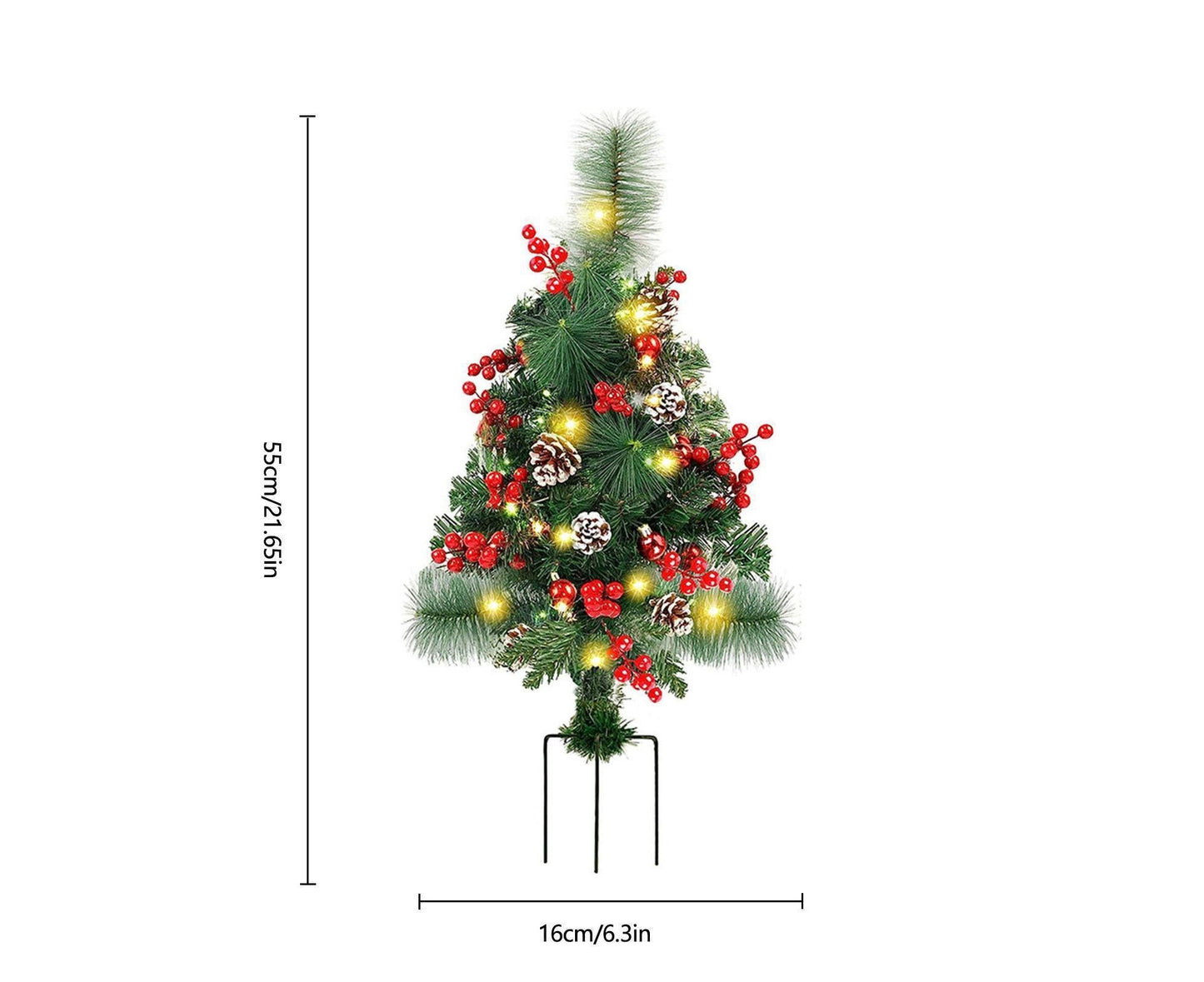 Solar Christmas Tree Garden Stake Light Outdoor LED Yard Decoration
