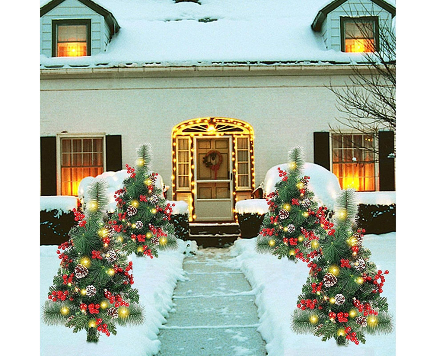 Solar Christmas Tree Garden Stake Light Outdoor LED Yard Decoration