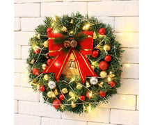 30cm Christmas Wreath with Lights, Christmas Decorations, Artificial Christmas Garland