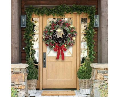 40cm Christmas Wreath for Nativity Scene, Christmas Decorations, Artificial Christmas Wreath