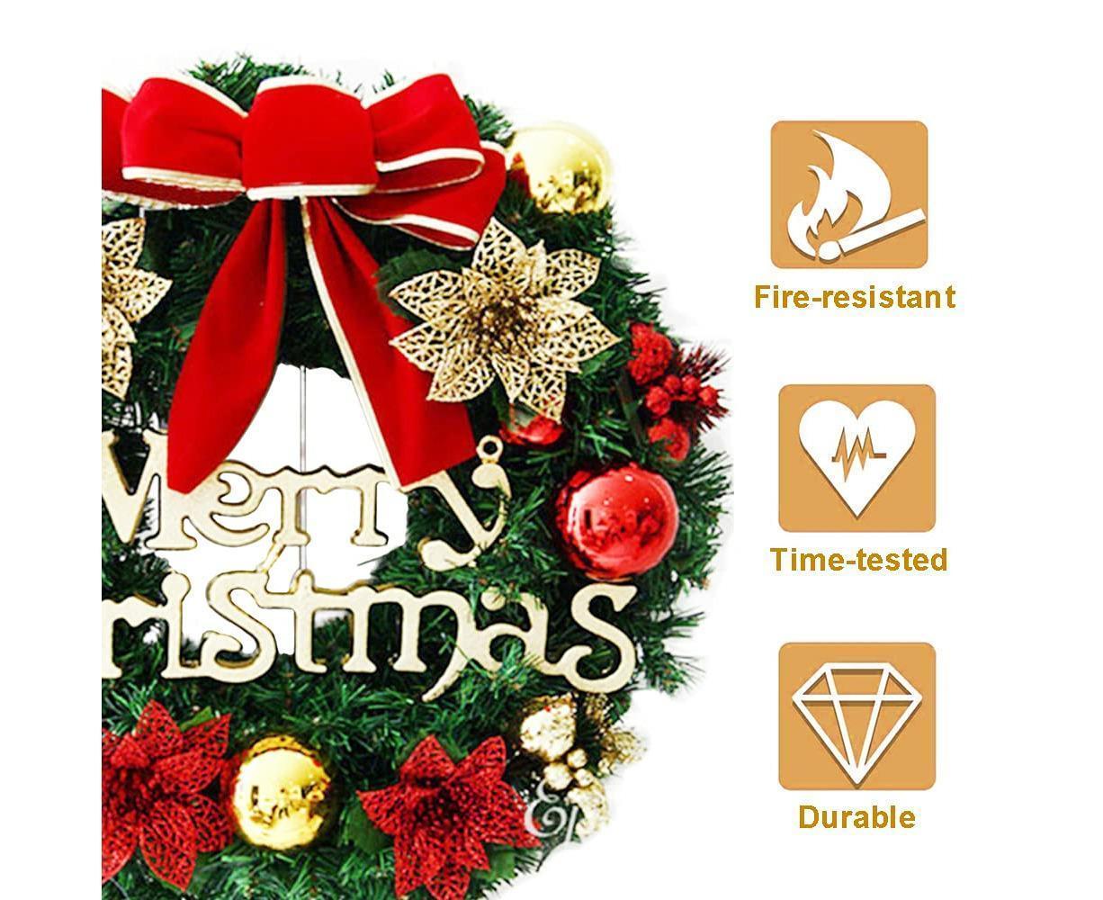 40cm Christmas Wreath, Christmas Decorations, Artificial Christmas Garland, Merry Christmas Ornament