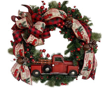 45cm Christmas Wreath, Vintage Red Truck Christmas Wreath, Christmas Decoration, Fall Wreaths