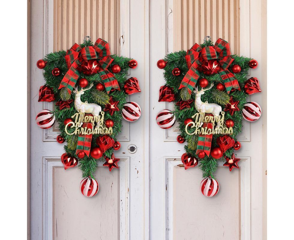 48cm Christmas Wreath, Christmas Decorations, Artificial Christmas Garland, Christmas Wall Elk Wreath
