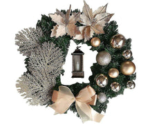 Christmas Wreath Artificial Flowers Champagne 25cm Christmas Wreaths Christmas Fireplace Wreath For Christmas Decor