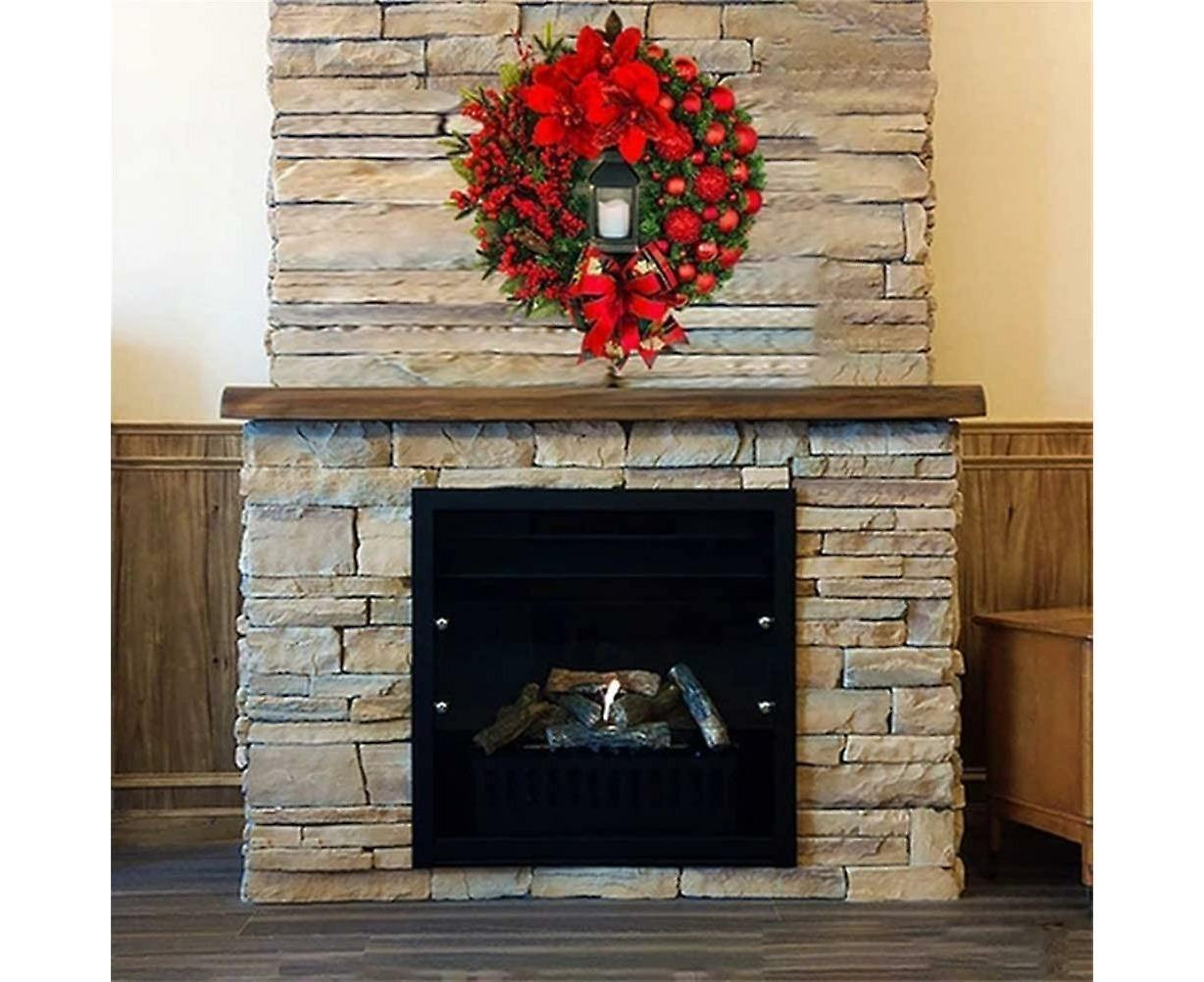 Christmas Wreath Artificial Flowers Champagne 25cm Christmas Wreaths Christmas Fireplace Wreath For Christmas Decor
