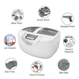 Digital ultrasonic cleaner for metal parts, circuit boards, lab tools, glasses, auto parts, stones, and bike chains