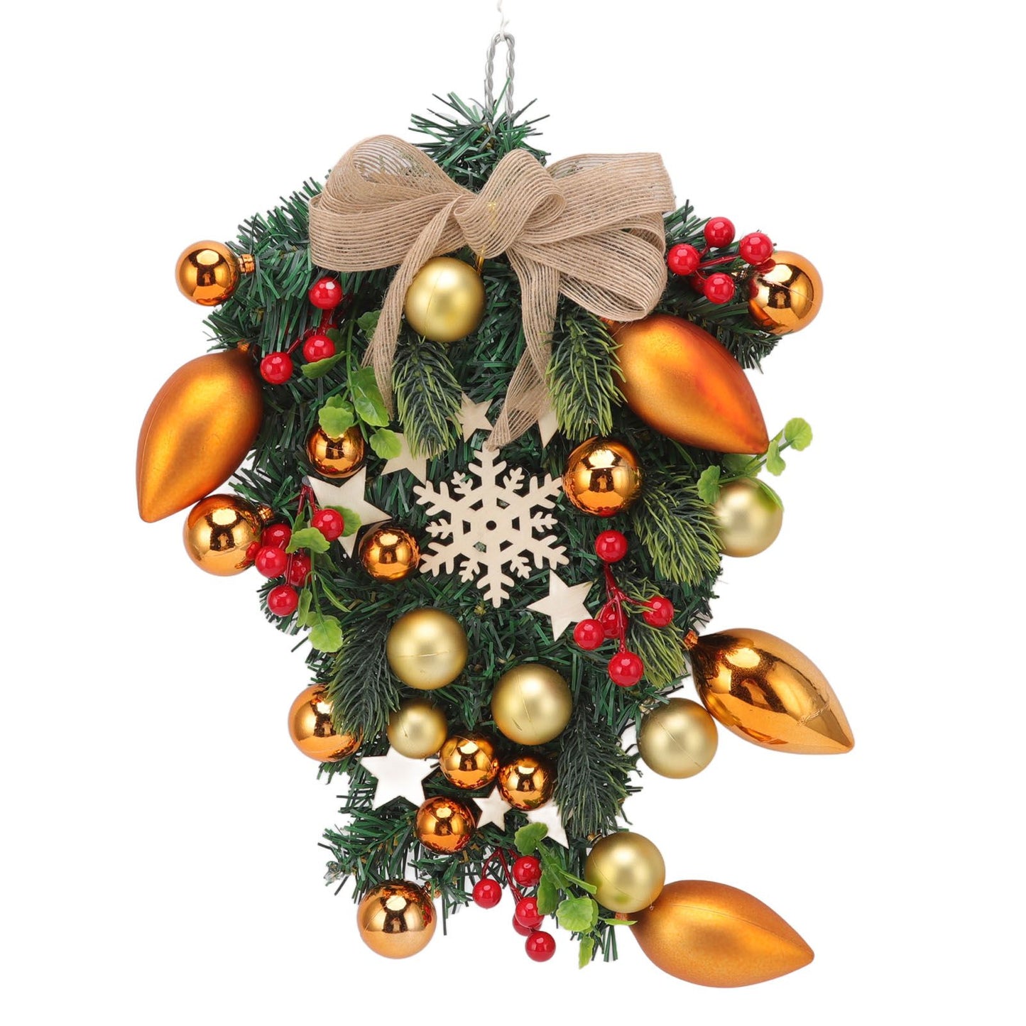 Christmas Wreath Handcrafted Exquisite Reusable Christmas Wreath Pendant Christmas Door Wreath for Fireplace Window