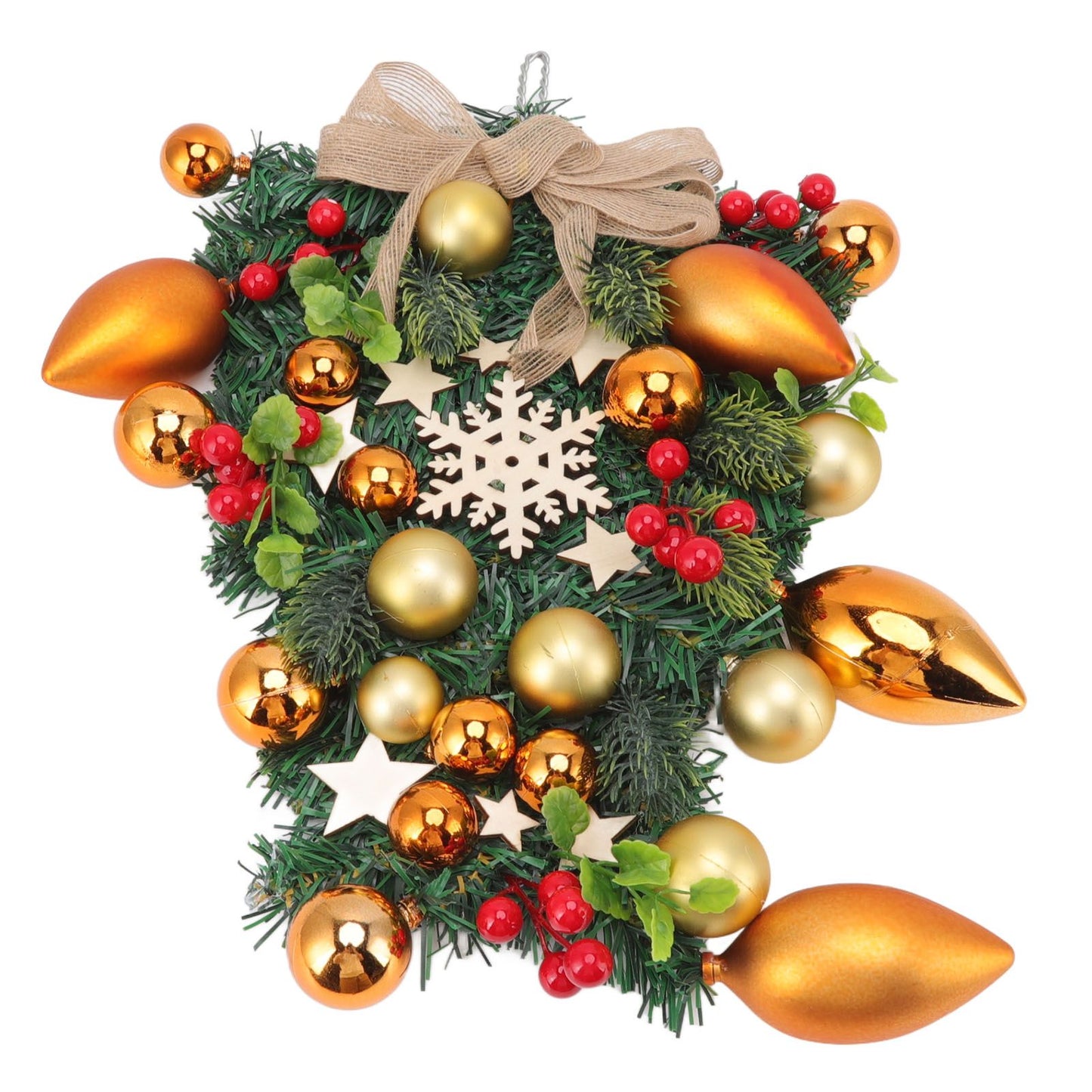 Christmas Wreath Handcrafted Exquisite Reusable Christmas Wreath Pendant Christmas Door Wreath for Fireplace Window