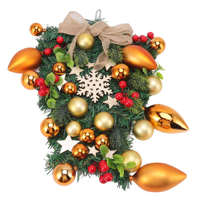 Christmas Wreath Handcrafted Exquisite Reusable Christmas Wreath Pendant Christmas Door Wreath for Fireplace Window