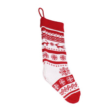 Large Knitted Christmas Stocking with Candy Bag Lovely Christmas Decorations Hanging StockingsDouble Deer