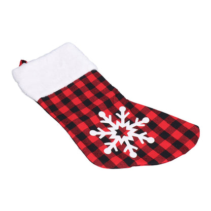 Christmas Stocking Gift Bags Cute Decals Large Capacity Exquisite Workmanship Brighter Color Large Christmas StockingSnowflake