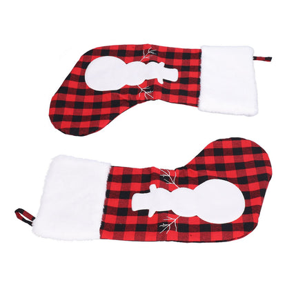 Christmas Stocking Gift Bags Cute Decals Large Capacity Exquisite Workmanship Brighter Color Large Christmas StockingSnowman