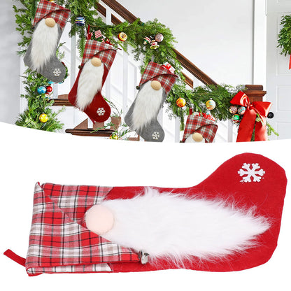 Christmas Stocking Christmas Tree Ornament Gift Bag Christmas Pendant Stocking for Home Party DecorationRed