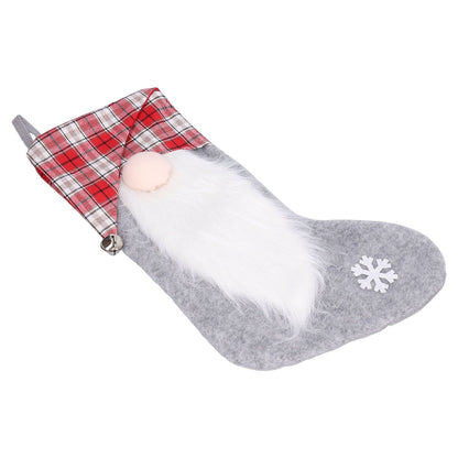 Christmas Stocking Christmas Tree Ornament Gift Bag Christmas Pendant Stocking for Home Party DecorationGray