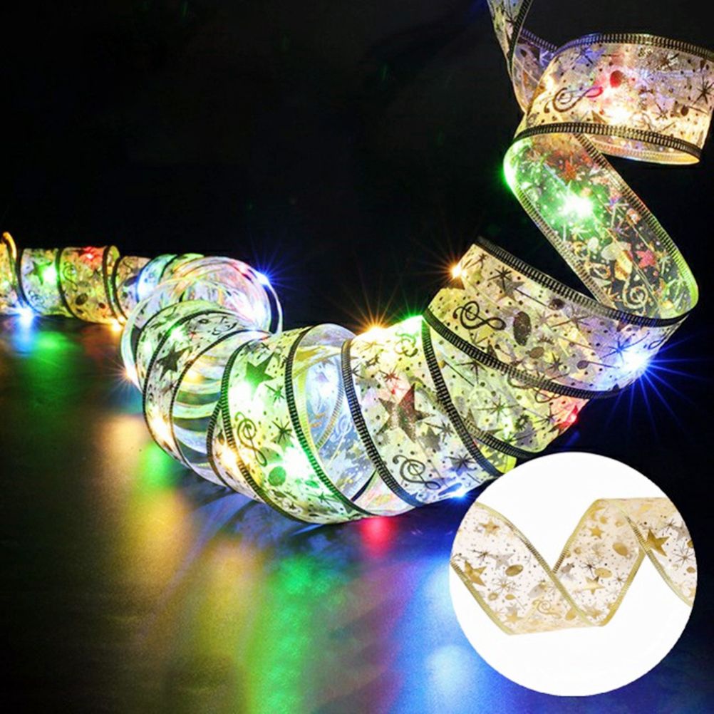 Christmas Fairy Lights Ribbon Christmas Lights Battery Operated String Lights Christmas Tree Christmas Party Holiday Indoor Outdoor Decoration