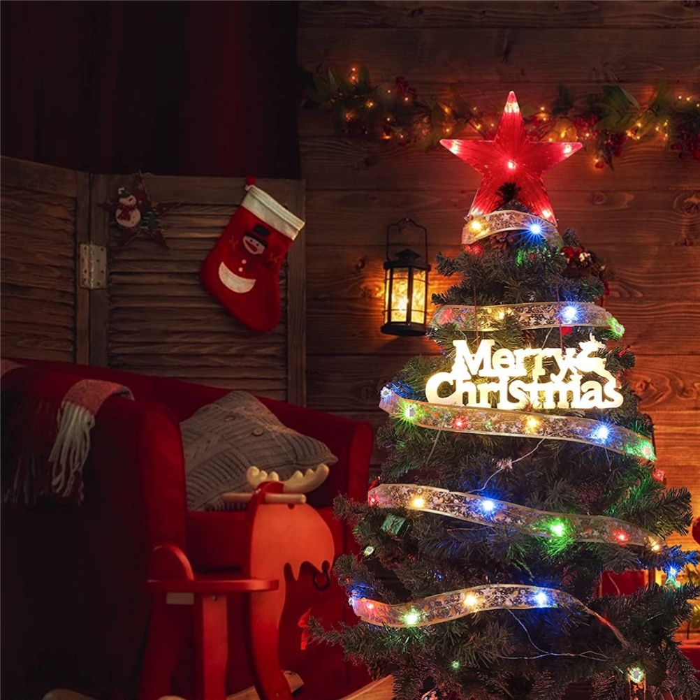 Christmas Fairy Lights Ribbon Christmas Lights Battery Operated String Lights Christmas Tree Christmas Party Holiday Indoor Outdoor Decoration