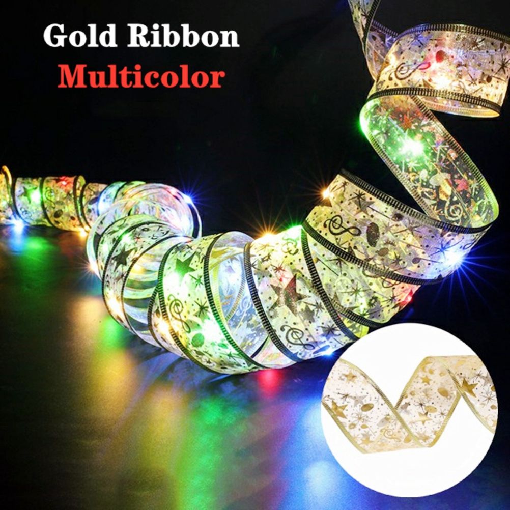 Christmas Fairy Lights Ribbon Christmas Lights Battery Operated String Lights Christmas Tree Christmas Party Holiday Indoor Outdoor Decoration