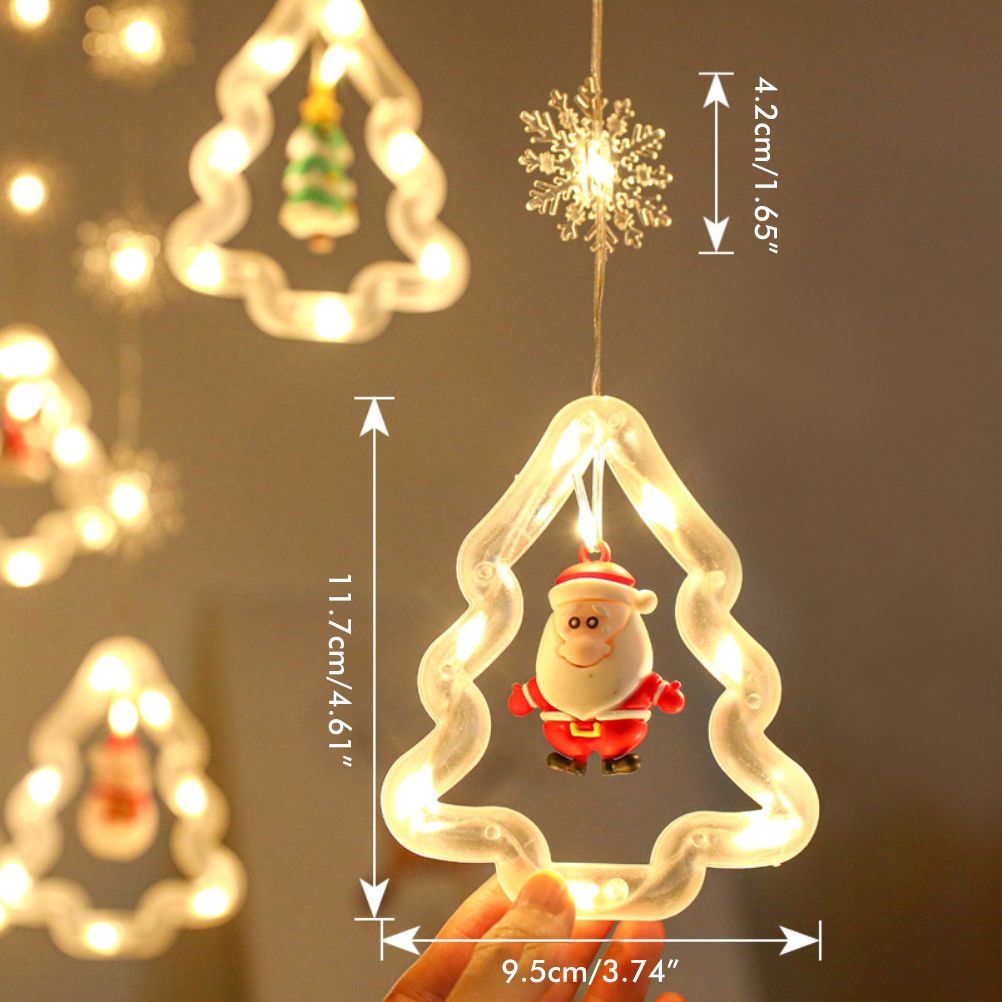 LED Fairy Curtain Lights Star Christmas Tree Shaped Bulbs USB 3m Warm White
