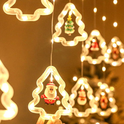 LED Fairy Curtain Lights Star Christmas Tree Shaped Bulbs USB 3m Warm White