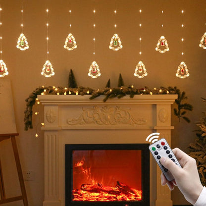 LED Fairy Curtain Lights Star Christmas Tree Shaped Bulbs USB 3m Warm White