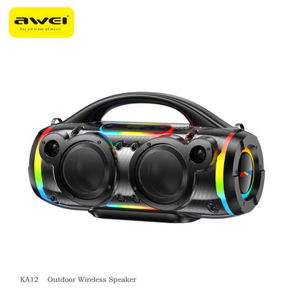 AWEI KA12 60W Outdoor Bluetooth Speaker with RGB Lights Black
