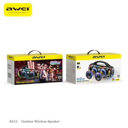 AWEI KA12 60W Outdoor Bluetooth Speaker with RGB Lights Black