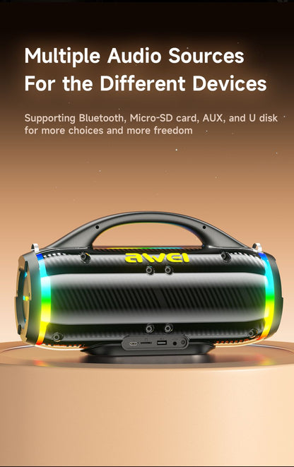AWEI KA12 60W Outdoor Bluetooth Speaker with RGB Lights Black