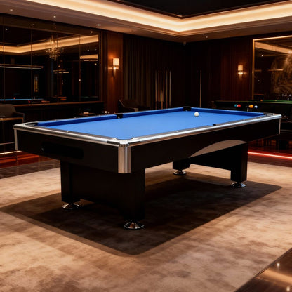 8ft Billiard Table with Velvet Cloth and Accessories Blue