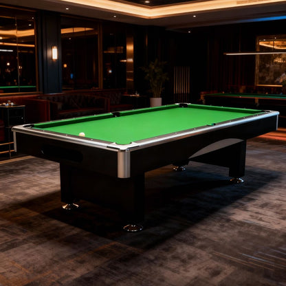 8ft Billiard Table with Velvet Cloth and Accessories Green