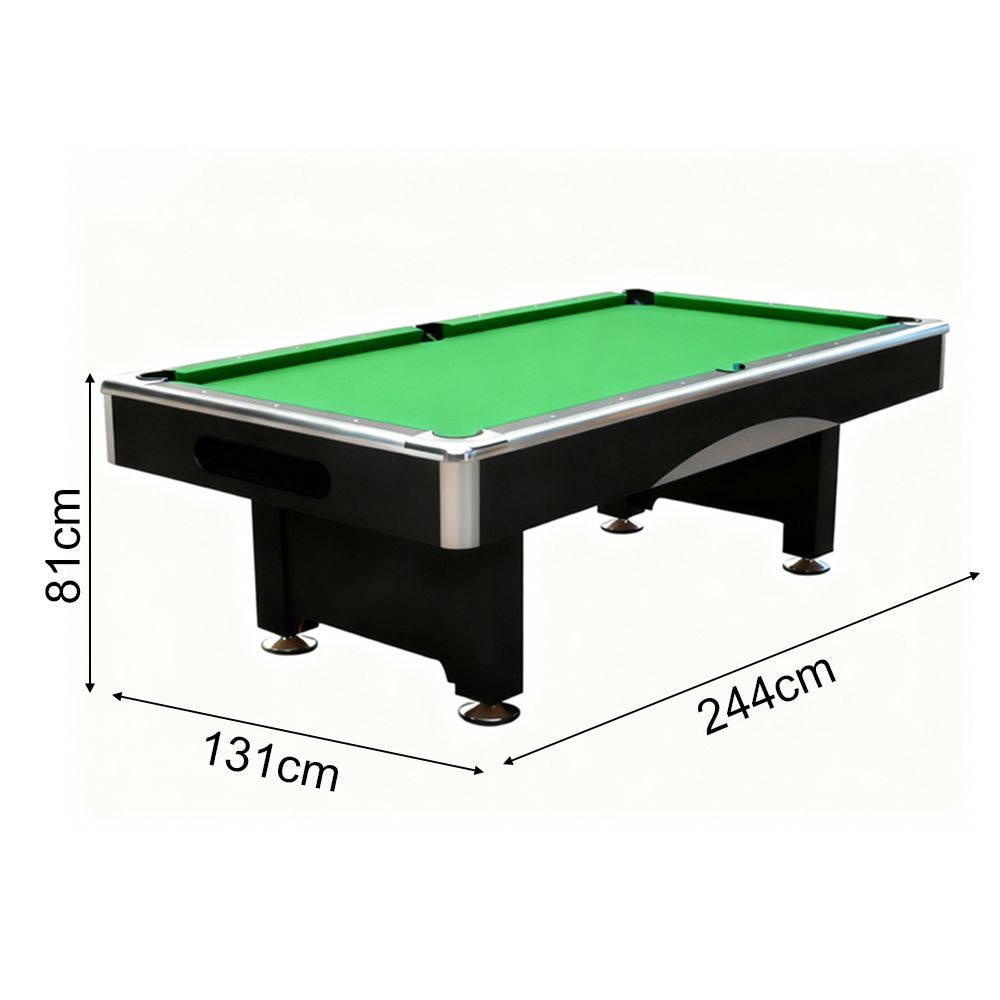 8ft Billiard Table with Velvet Cloth and Accessories Green