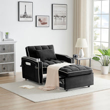 Single Seater Sofa Bed with USB Port & Phone Holder | Black