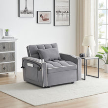 Single Seater Sofa Bed with USB Port & Phone Holder | Grey
