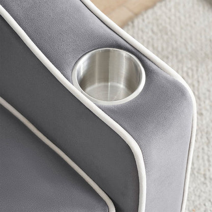 Single Seater Sofa Bed with USB Port & Phone Holder | Grey