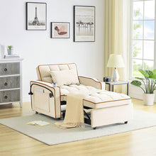 Single Seater Sofa Bed with USB Port & Phone Holder | Beige