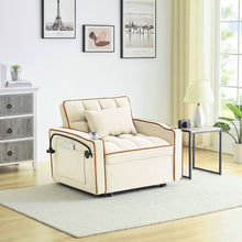 Single Seater Sofa Bed with USB Port & Phone Holder | Beige