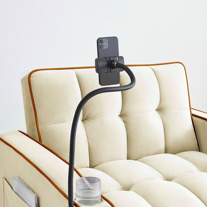 Single Seater Sofa Bed with USB Port & Phone Holder | Beige