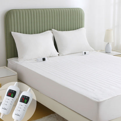 Heated Mattress Pad - Bedding Electric Blanket with 9 Heat Setting & 9-Hour Auto Off, Heated Mattress Pad-Machine Washable Fully Fitted Heating Pad with Overheat Protection , 800GSM Non Woven Fabric-fitted sheet cover((Double)