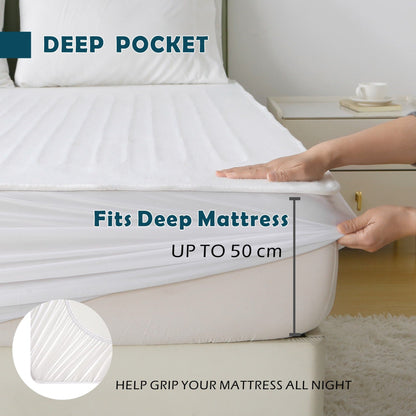 Heated Mattress Pad - Bedding Electric Blanket with 9 Heat Setting & 9-Hour Auto Off, Heated Mattress Pad-Machine Washable Fully Fitted Heating Pad with Overheat Protection , 800GSM Non Woven Fabric-fitted sheet cover((Double)