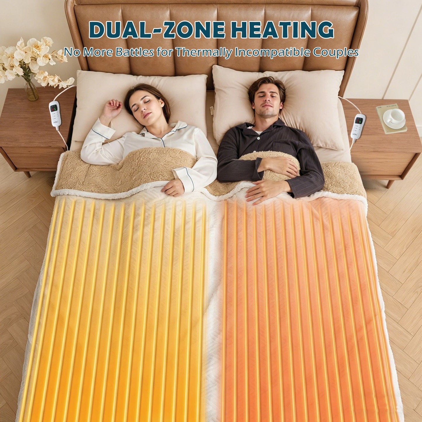 Heated Mattress Pad - Bedding Electric Blanket with 9 Heat Setting & 9-Hour Auto Off, Heated Mattress Pad-Machine Washable Fully Fitted Heating Pad with Overheat Protection , 800GSM Non Woven Fabric-fitted sheet cover(Super King)