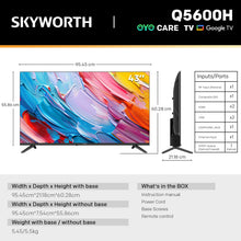 SKYWORTH Q5600H 43''-QLED+ Smart Google TV, FHD, HDR10 HLG