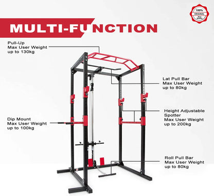 Power cage rack shown from the front