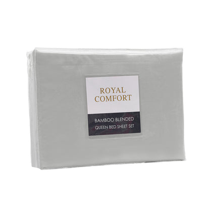 Bamboo Sheet Set Queen 1000TC 40% Bamboo 60% Microfibre Light Grey