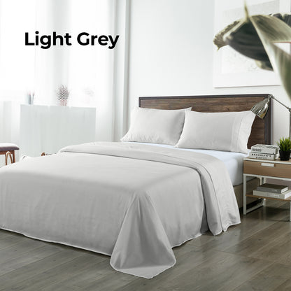 Bamboo Sheet Set Queen 1000TC 40% Bamboo 60% Microfibre Light Grey